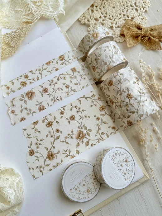 latest Creamy Red Floral Washi Tape 30Mm
