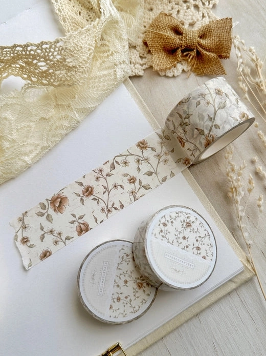 durable classic Creamy Red Floral Washi Tape 30Mm