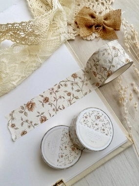 durable classic Creamy Red Floral Washi Tape 30Mm