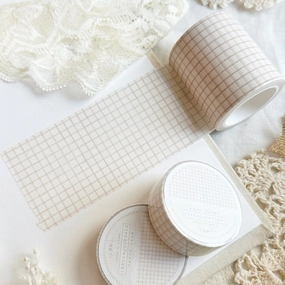 seasonal multipurpose Creamy Salmon Pink Grid Washi Tape 50Mm
