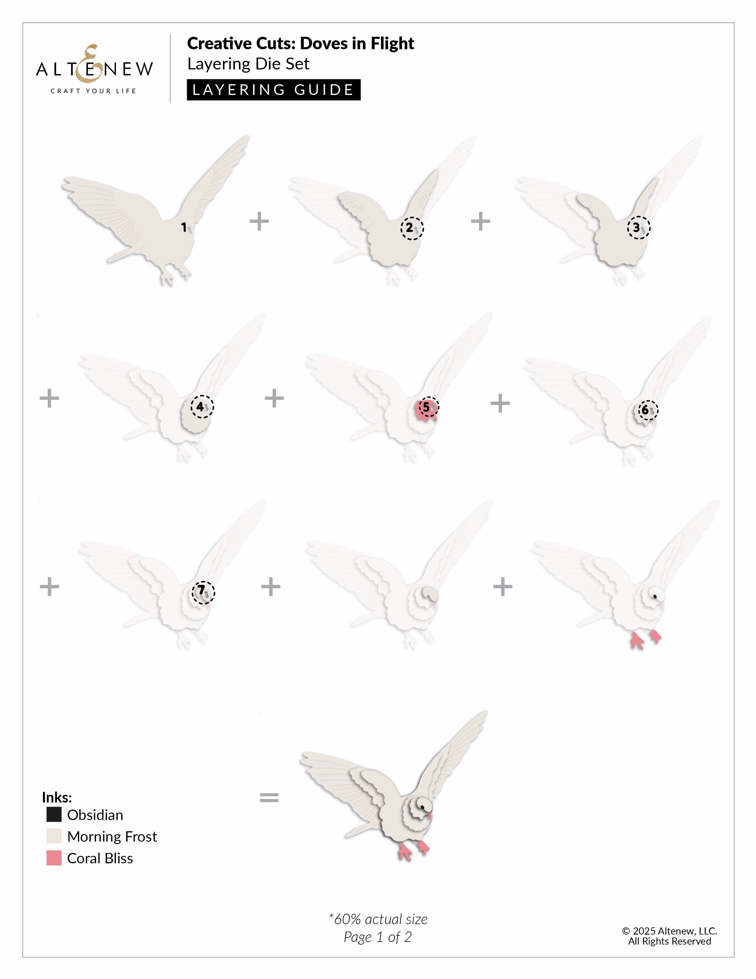 organic muted Creative Cuts: Doves In Flight Layering Die Set