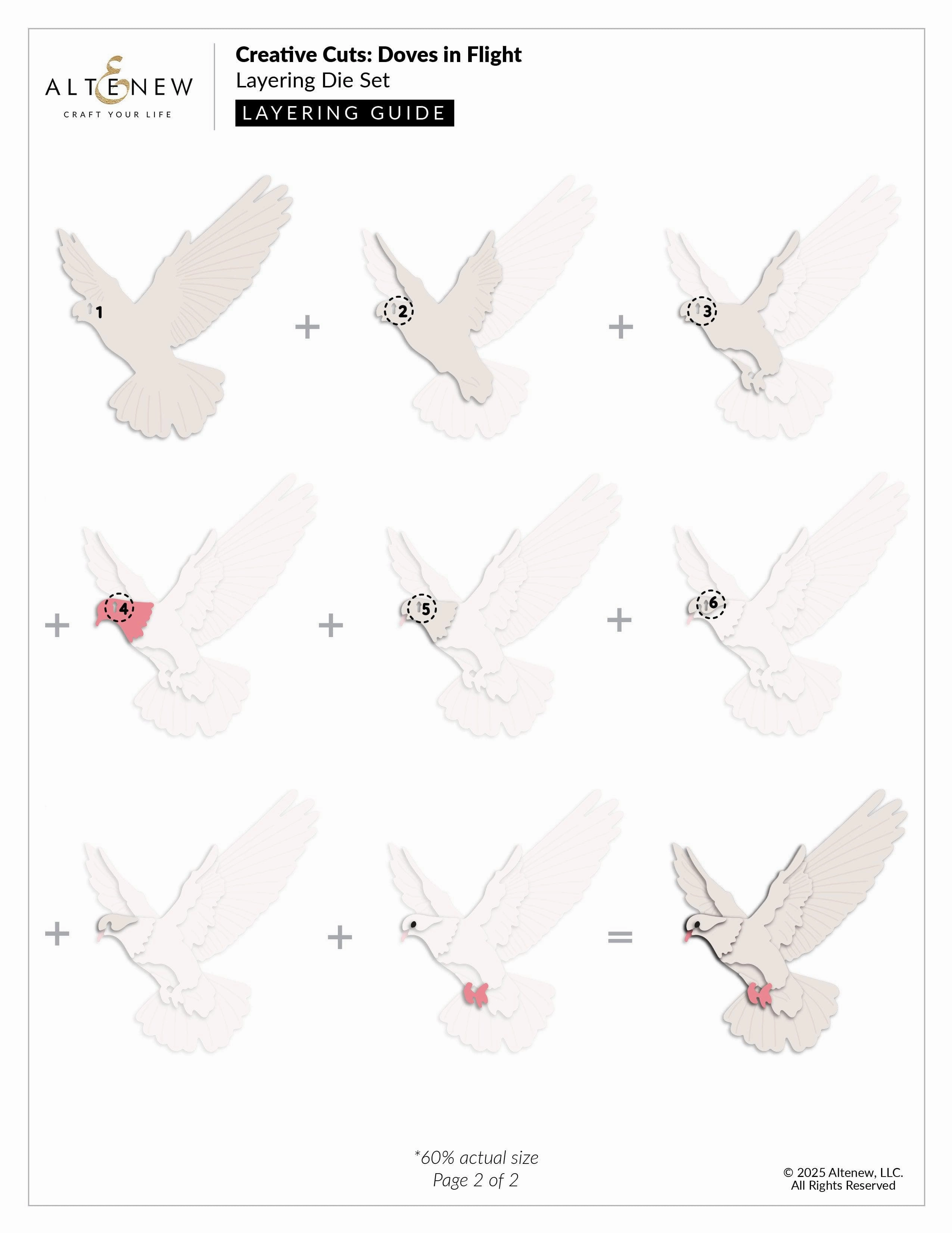 superior flexible Creative Cuts: Doves In Flight Layering Die Set