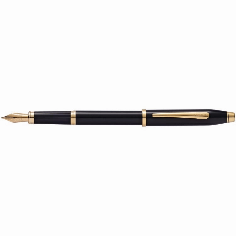 Cross Century Ii Black Lacquer/23Kt Gold Plate Fountain Pen multipurpose giant
