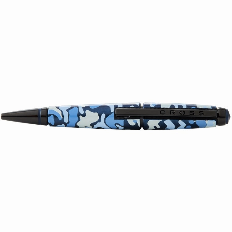 springloaded waterproof Cross Edge Blue Camo Rollerball Pen