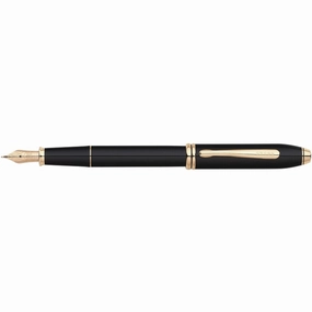 refillable Cross Townsend Black/Gold Fountain Pen