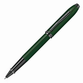 Cross Townsend Midnight Green Micro Knurl Rollerball Pen metallic neutral