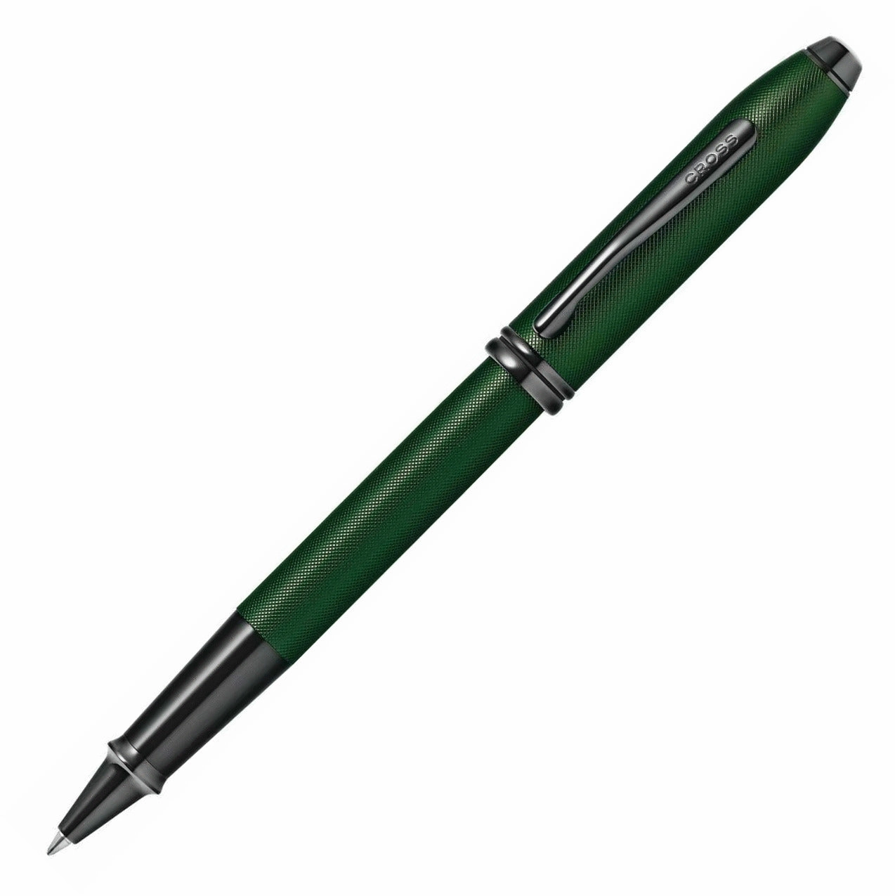 Cross Townsend Midnight Green Micro Knurl Rollerball Pen metallic neutral