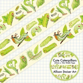 Cute Caterpillars Washi Tape minimalist
