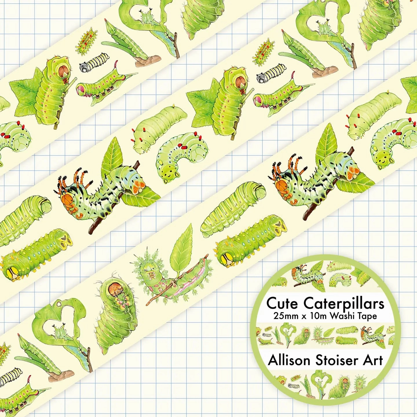 Cute Caterpillars Washi Tape minimalist