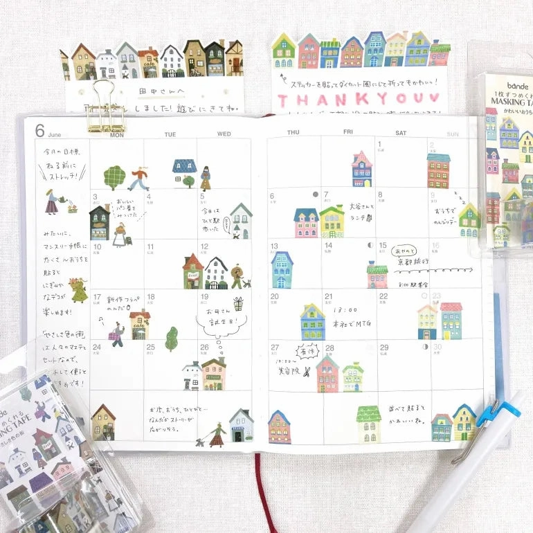 wholesale heatproof Cute House Washi Roll Sticker Bande
