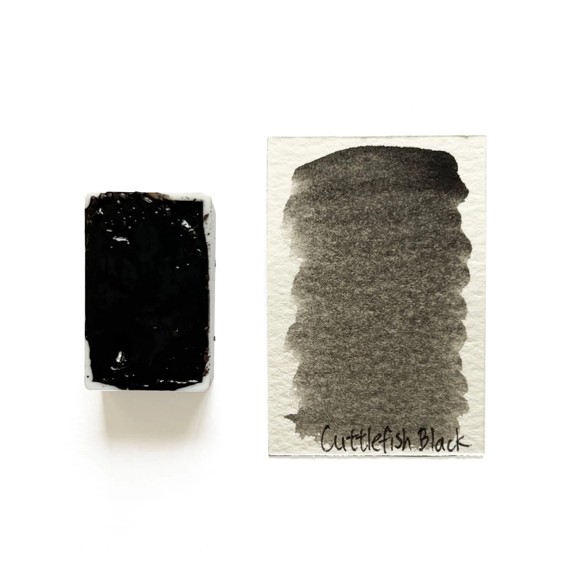 original manual Cuttlefish Black - Artist Grade Handmade Honey Based Watercolor Paint Full Pan 3.2Ml