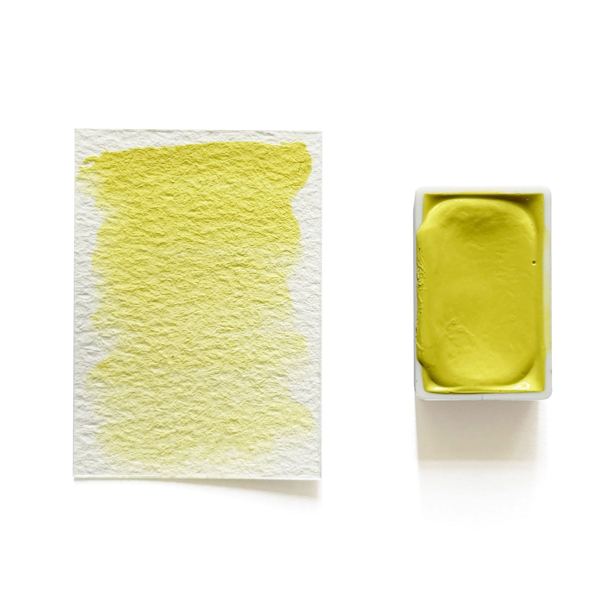 Nicker Titanate Yellow Py53 - Artist Grade Handmade Honey Based Watercolor Paint Full Pan 3.2Ml limited