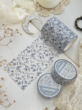 Blue Porcelain Roses Washi Tape 60Mm plastic kit