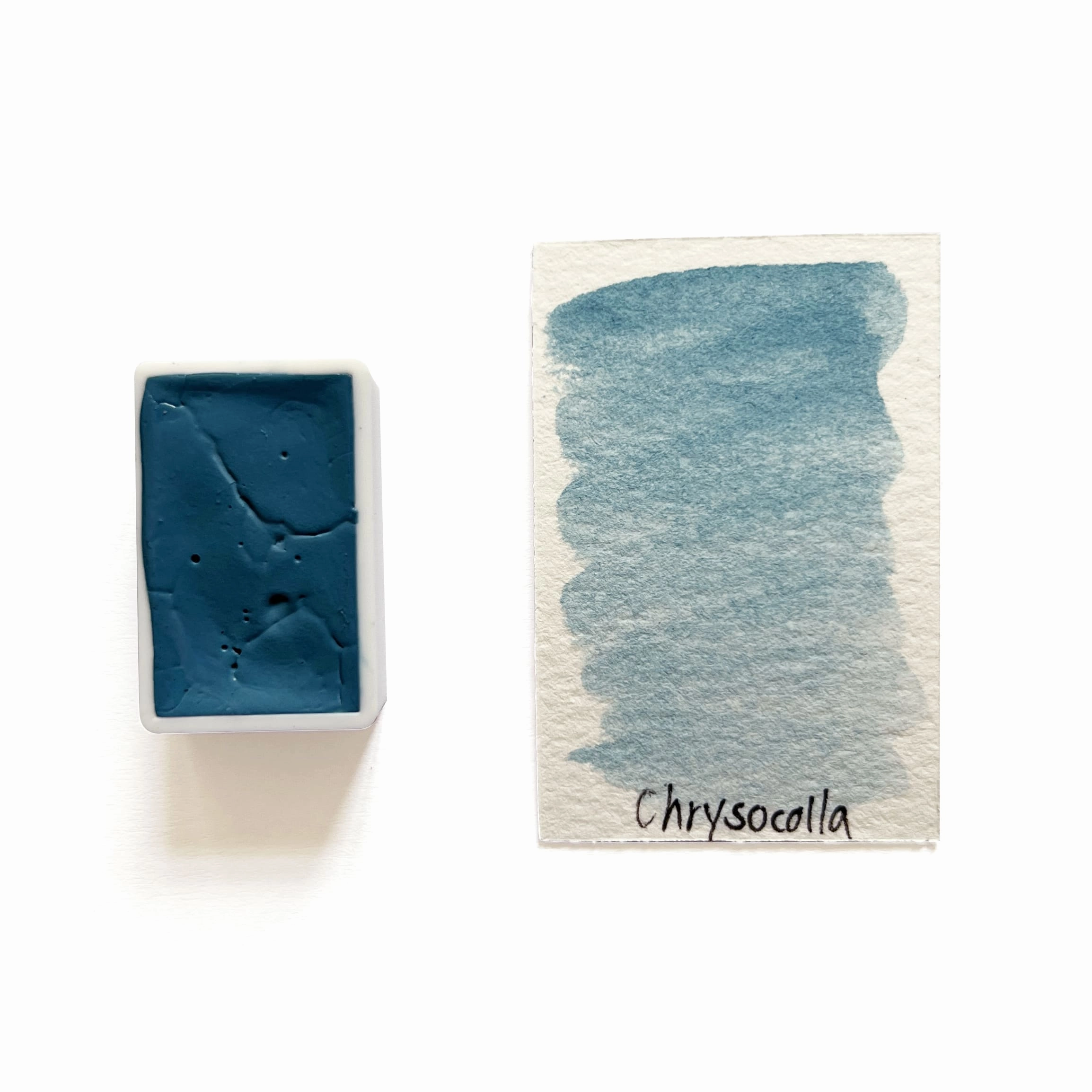 Chrysocolla (Mineral) - Artist Grade Handmade Honey Based Watercolor Paint Full Pan 3.2Ml magnetic