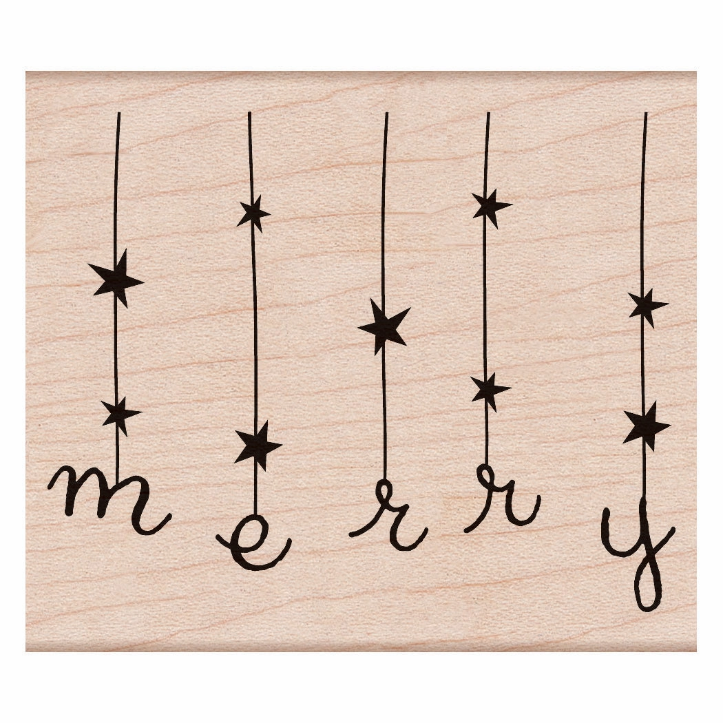 slim portable Merry With Stars Stamp