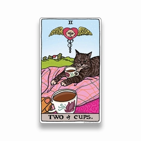Two Of Cups Tarot Cat Meme Stickers (Minor Arcana) alloy