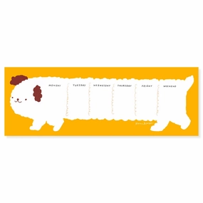 slim rubber Daisy Dog Weekly Desk Planner