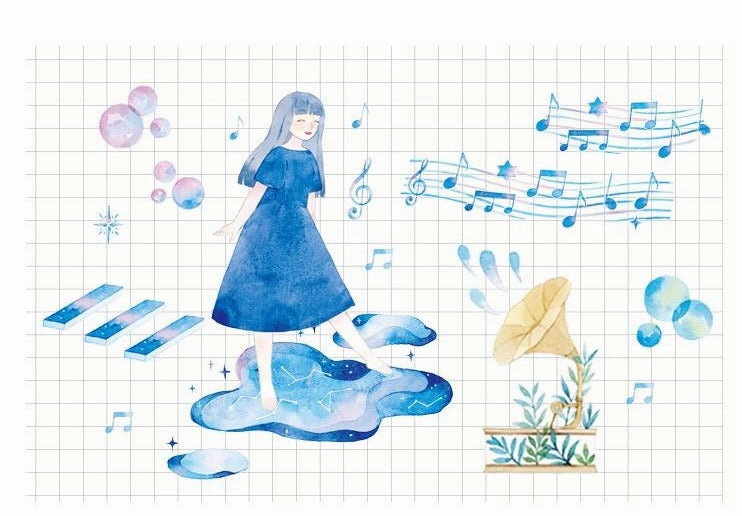 Dancing Music Washi Tape fiber