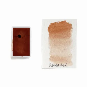 refined square Danxia Red - Artist Grade Handmade Honey Based Watercolor Paint Full Pan 3.2Ml