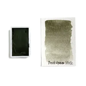 Dark Green Slate - Artist Grade Handmade Honey Based Watercolor Paint Full Pan 3.2Ml round vintage
