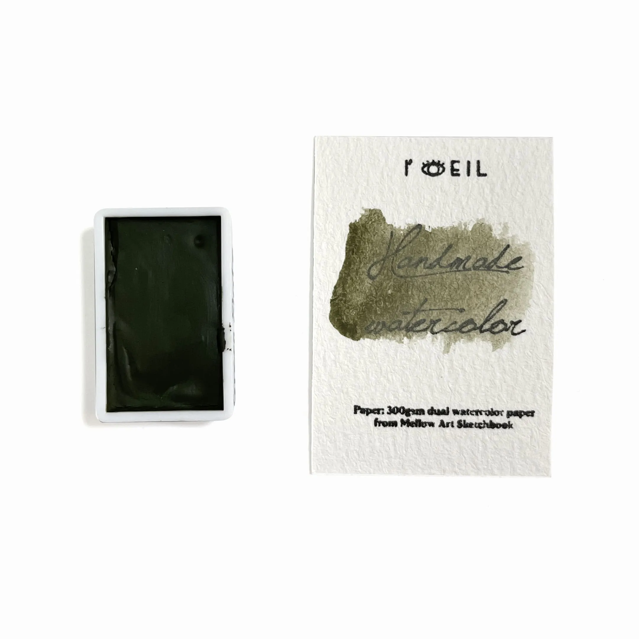 neutral Dark Green Slate - Artist Grade Handmade Honey Based Watercolor Paint Full Pan 3.2Ml
