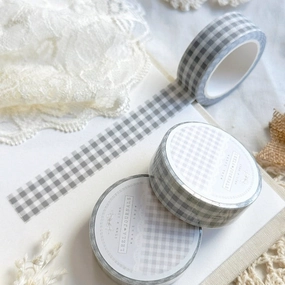 bright large Dark Gray Plaid Washi Tape 15Mm