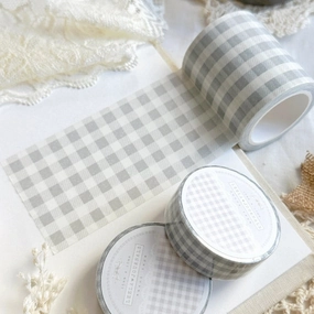Dark Gray Plaid Washi Tape 50Mm glossy