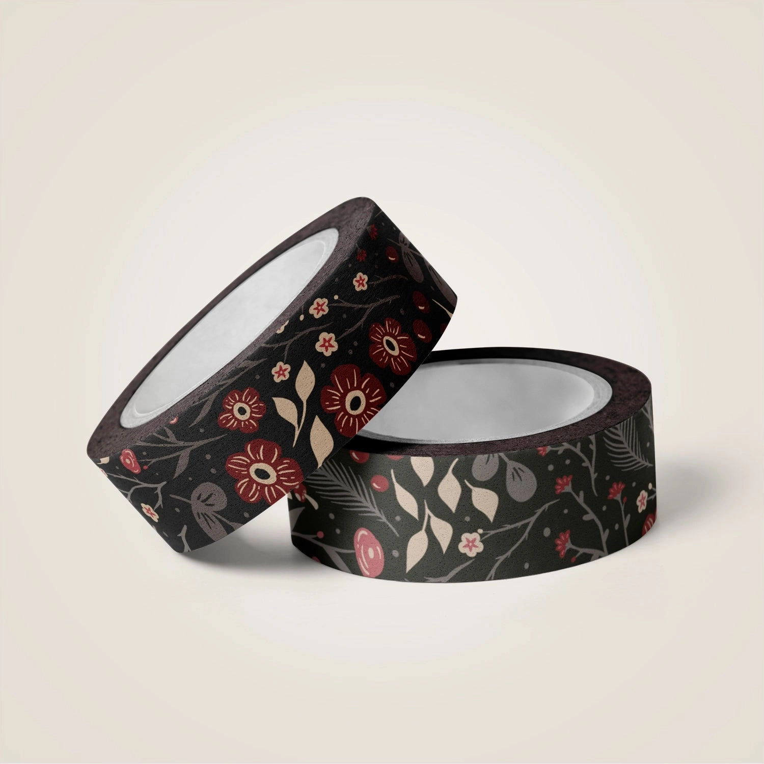 robust resilient Dark Paradise Floral Washi Tape