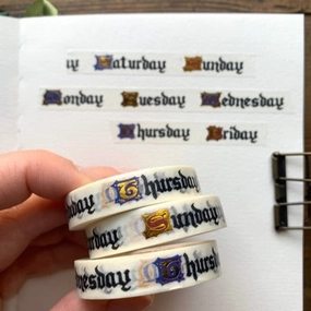 Days Of The Week Medieval Inspired Washi Tape bright