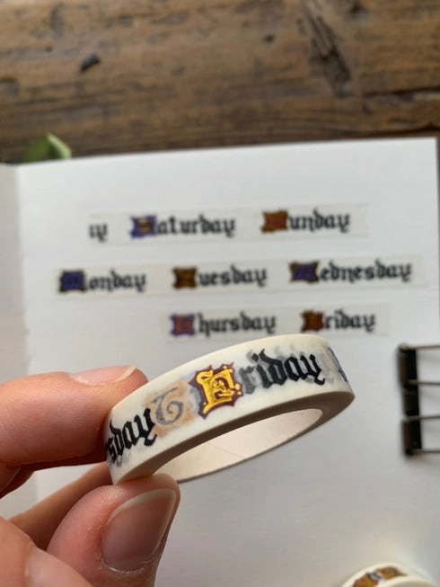 Days Of The Week Medieval Inspired Washi Tape latest