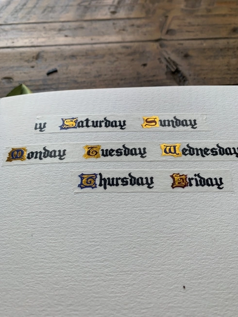 Days Of The Week Medieval Inspired Washi Tape vivid resilient