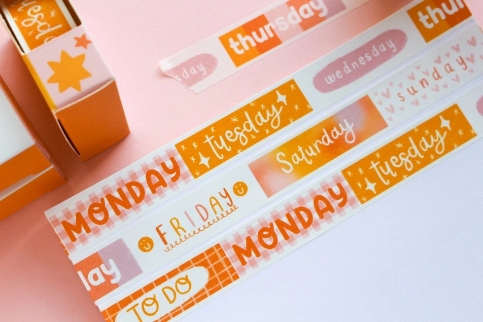 portable Days Of The Week Washi Tape