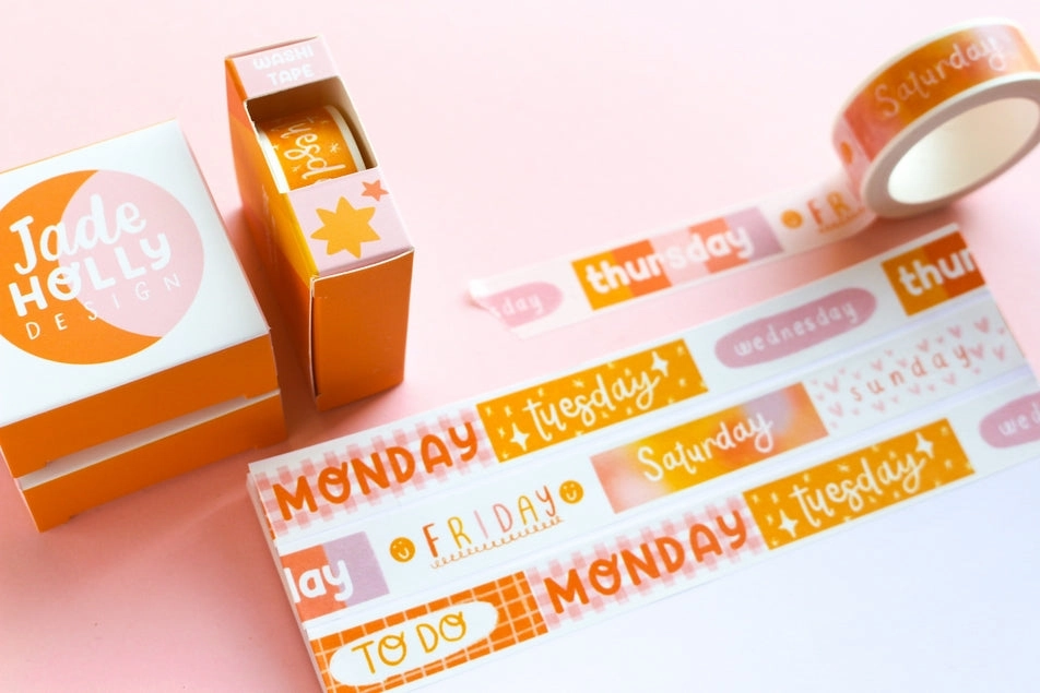 steel Days Of The Week Washi Tape