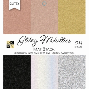 Dcwv Single-Sided Cardstock Stack 6"X6" 24/Pkg - Glitzy Metallics refillable eco
