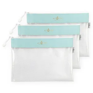 deluxe warm Blue Zip 'N' Stash Pouches Bundle (3 Pcs)