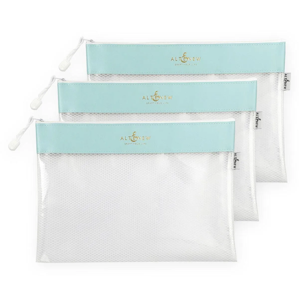 deluxe warm Blue Zip 'N' Stash Pouches Bundle (3 Pcs)