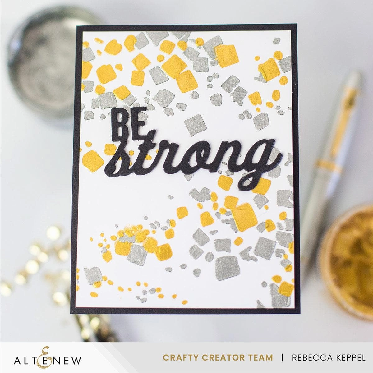retractable basic Be Strong Word Die Set