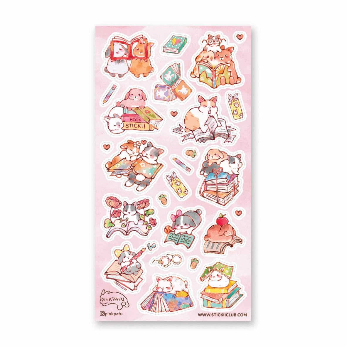 Bookish Bunnies Sticker Sheet gift elegant