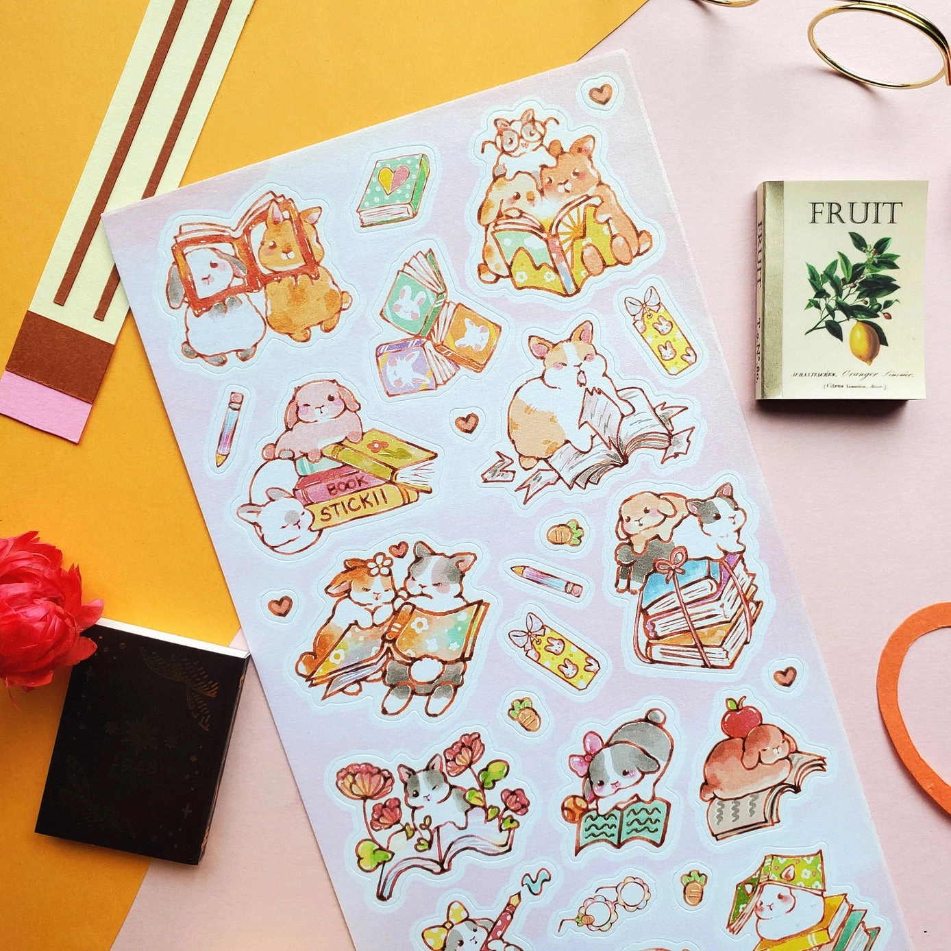 Bookish Bunnies Sticker Sheet kit superior
