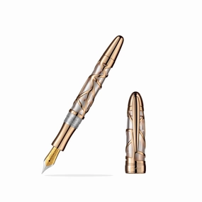 deluxe tall Laban Skeleton Rose Gold Fountain Pen