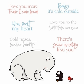 washable minimalist Polar Pals - 4X6 Stamp Set