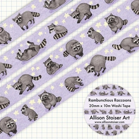 Rambunctious Raccoons Washi Tape plastic