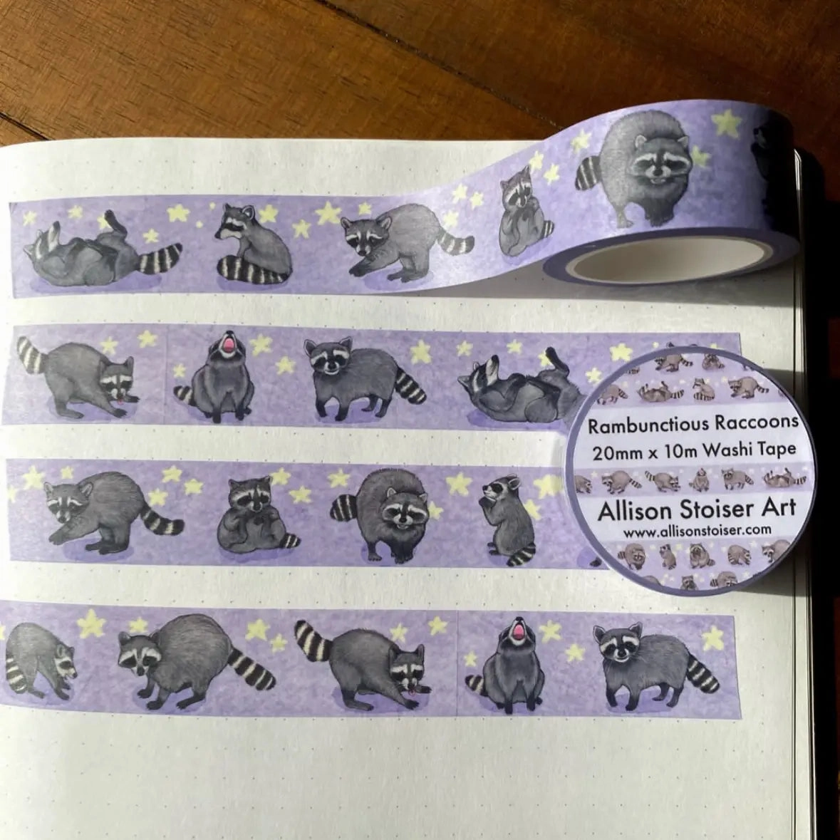wide Rambunctious Raccoons Washi Tape