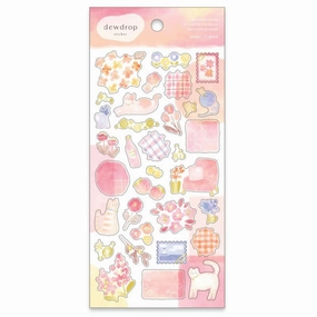 Dewdrop Sticker Sheet - Pink heatproof eco