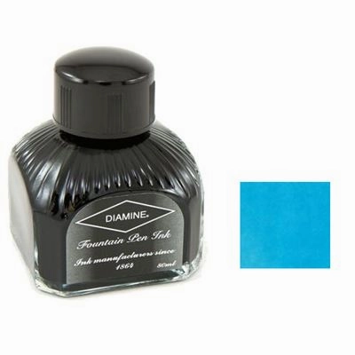 Diamine Bottled Ink 80Ml Beau Blue bestselling leather