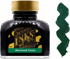 Diamine Bottled Ink 80Ml Sherwood Green cool narrow