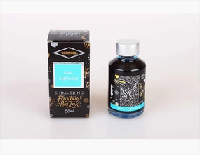 Diamine Shimmer 50Ml Fountain Pen Ink - Blue Lightning refined