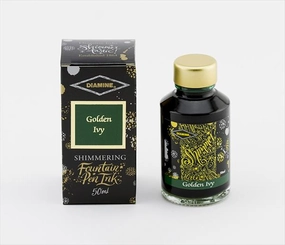 resilient Diamine Shimmer 50Ml Fountain Pen Ink - Golden Ivy