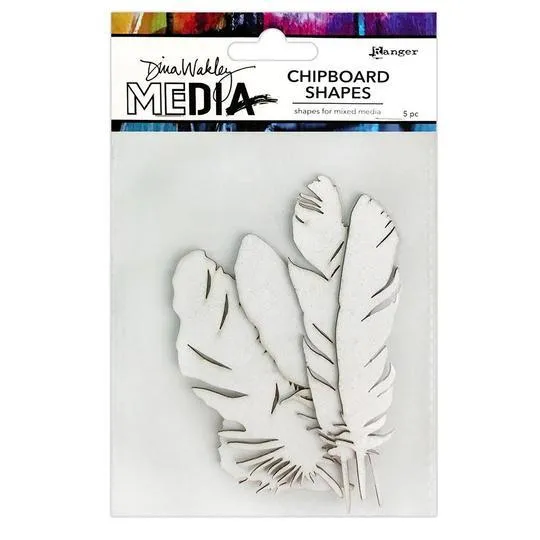 essential elegant Dina Wakely Chipboard Shapes  - Feathers