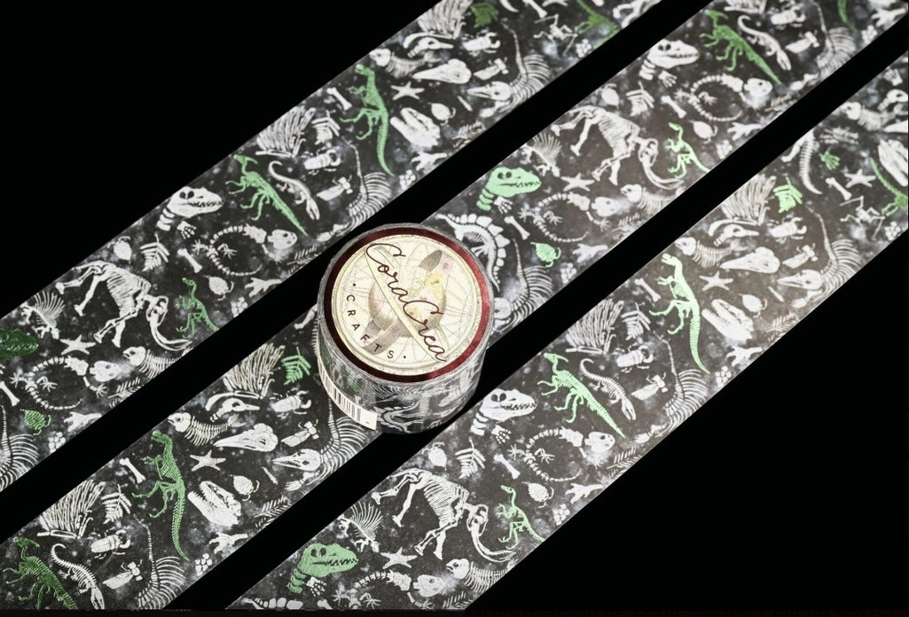 Dinosaurs Foil Washi Tape multipack foldable